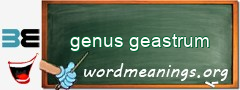 WordMeaning blackboard for genus geastrum